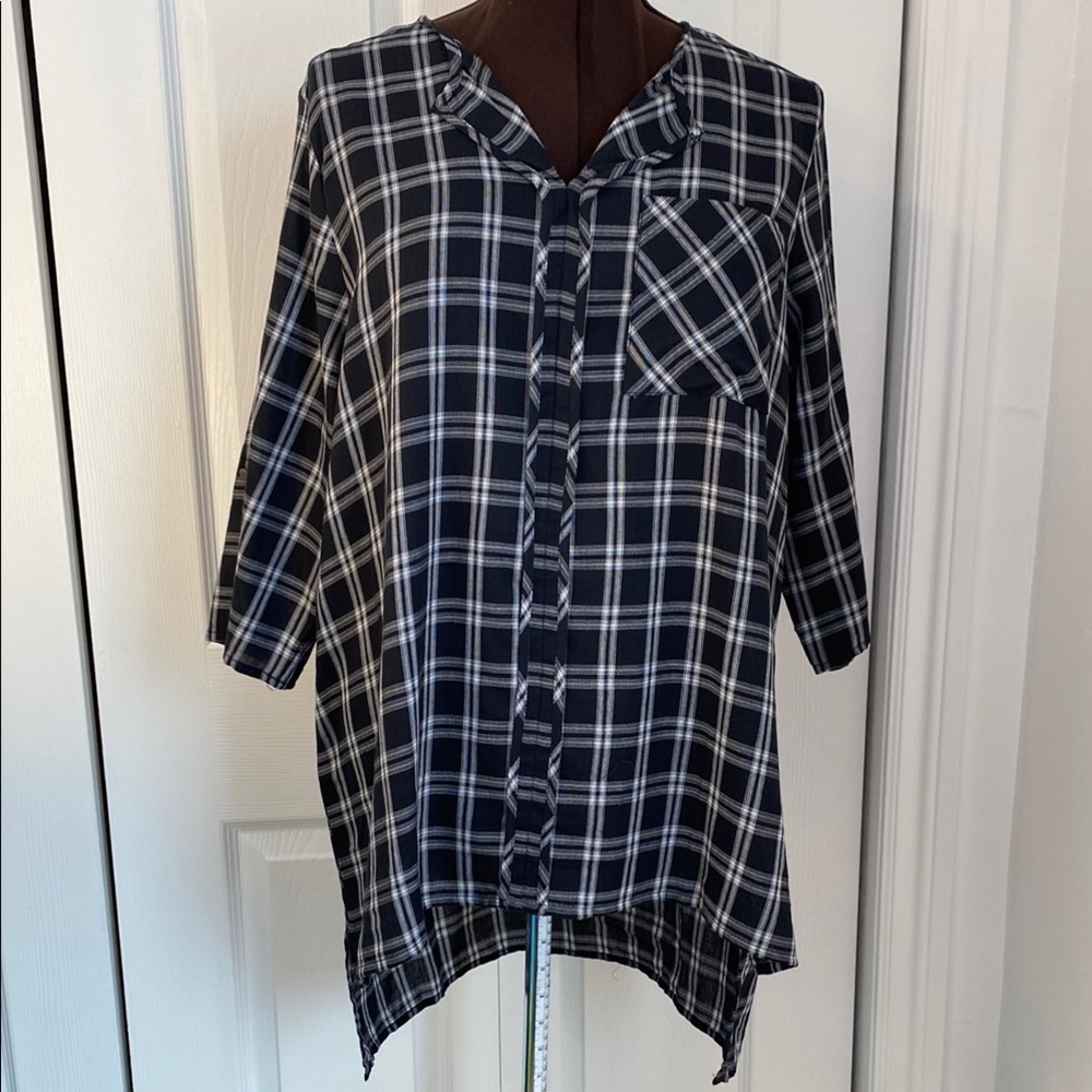 2 for $25 - Reitmans 100% COTTON Tunic, High-Low Hem, Plaid, 16 Plus, NWT